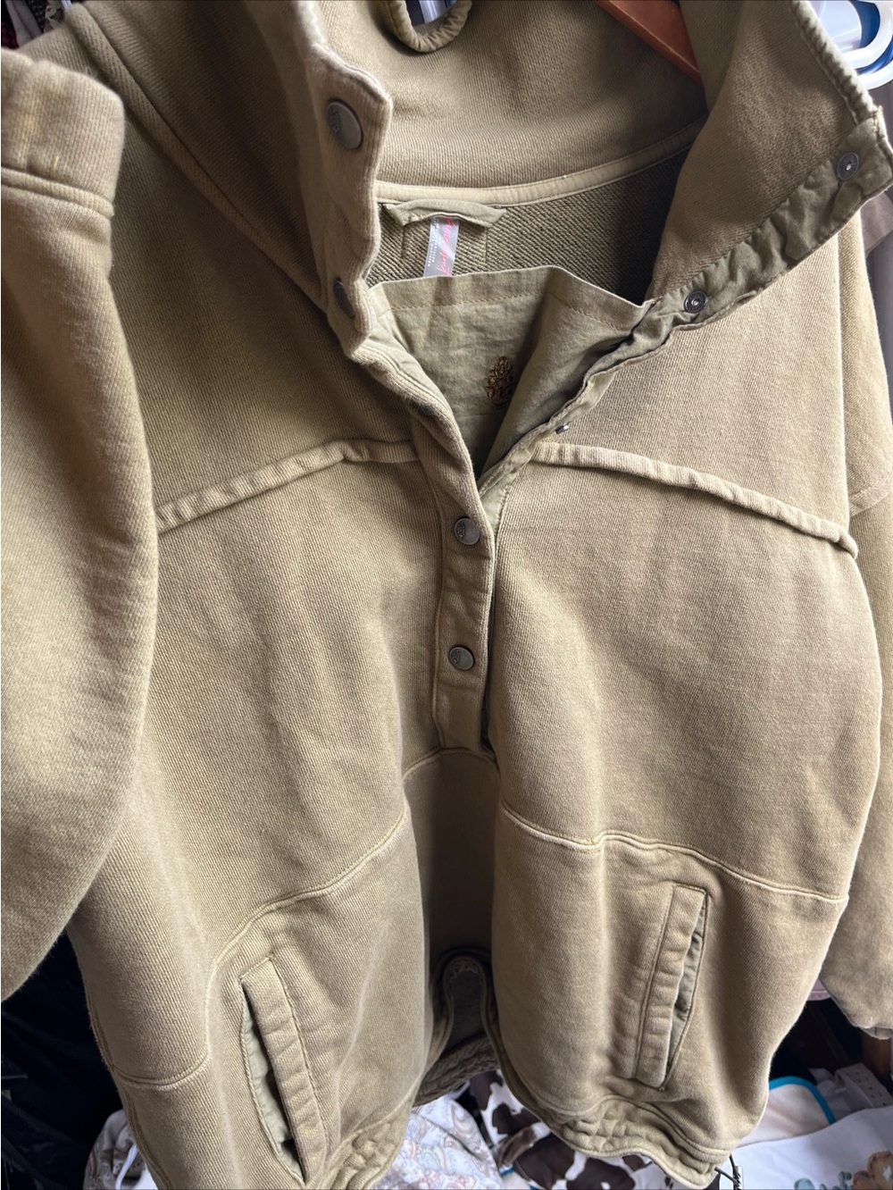 Free People Movement Sweatshirt in Tobacco Stash It Sweat Pullover Relaxed Med - Picture 14 of 16